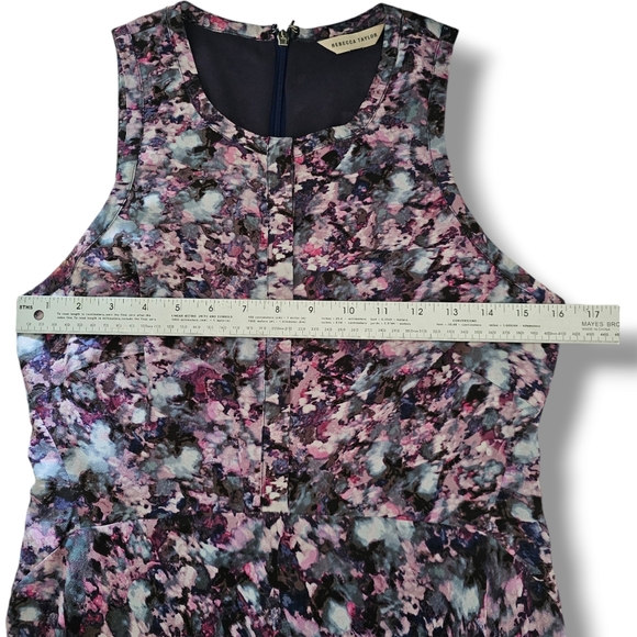 Rebecca Taylor 100% Silk Dress Sleeveless Abstract Multicolor Jewel Tones Fairy‎ - Picture 10 of 14